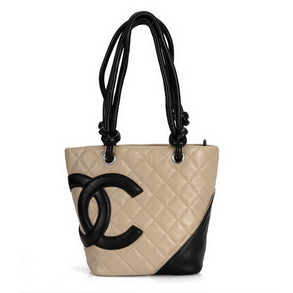 7A Discount Chanel Cambon Middle Shoulder Bags 25167 Apricot-Black
